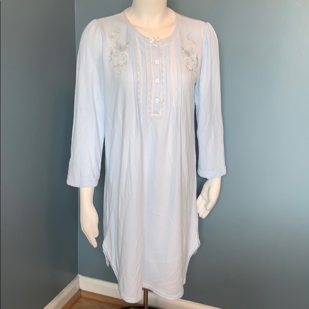 Miss Elaine pastel blue embroidered nightgown
